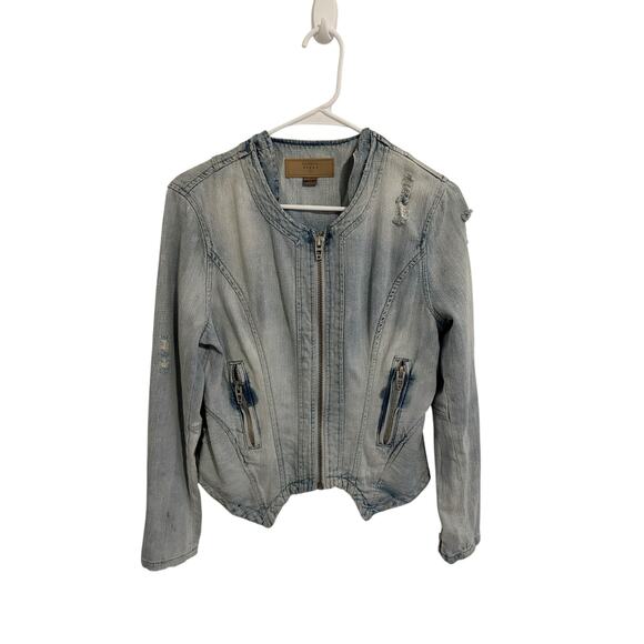 BLANK NYC Women's Small Blue Long Sleeve Zip Pocket Denim Zip Up Jacket - Picture 2 of 14